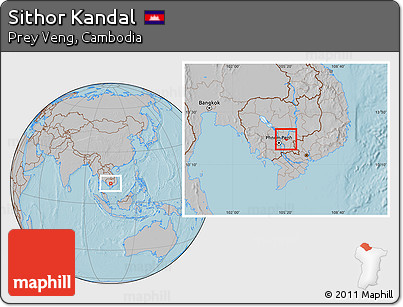 Gray Location Map of Sithor Kandal, hill shading