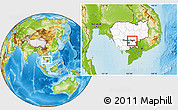 Physical Location Map of Sithor Kandal, highlighted country, within the entire country