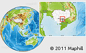 Physical Location Map of Sithor Kandal, highlighted country, highlighted parent region