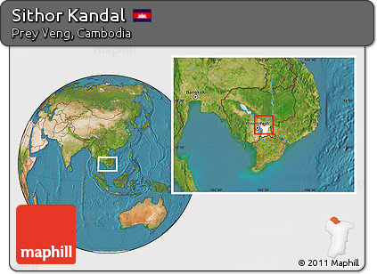 Satellite Location Map of Sithor Kandal, highlighted parent region