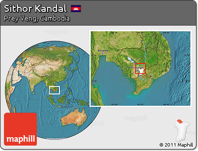 Satellite Location Map of Sithor Kandal, highlighted parent region