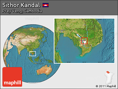 Satellite Location Map of Sithor Kandal, highlighted parent region