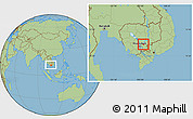 Savanna Style Location Map of Sithor Kandal, within the entire country