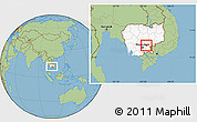 Savanna Style Location Map of Sithor Kandal, highlighted country, within the entire country