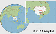 Savanna Style Location Map of Sithor Kandal, highlighted country, highlighted parent region