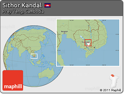 Savanna Style Location Map of Sithor Kandal, highlighted parent region