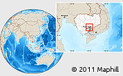 Shaded Relief Location Map of Sithor Kandal, highlighted country, highlighted parent region