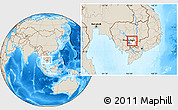 Shaded Relief Location Map of Sithor Kandal, highlighted parent region, within the entire country