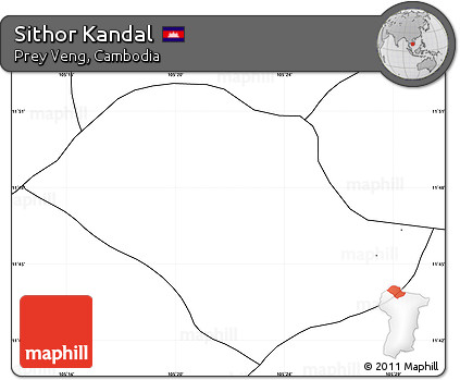 Blank Simple Map of Sithor Kandal, no labels