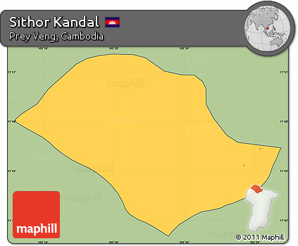 Savanna Style Simple Map of Sithor Kandal, cropped outside