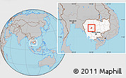 Gray Location Map of Kandieng, highlighted country