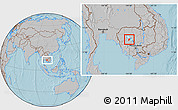 Gray Location Map of Kandieng, hill shading