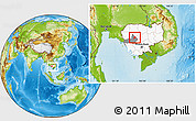 Physical Location Map of Kandieng, highlighted country, highlighted parent region, within the entire country