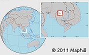 Gray Location Map of Angkor Chum, highlighted parent region, within the entire country