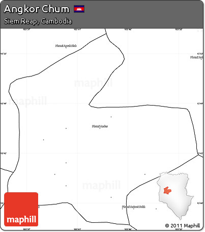 Blank Simple Map of Angkor Chum