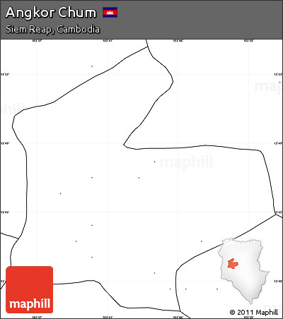 Blank Simple Map of Angkor Chum, no labels