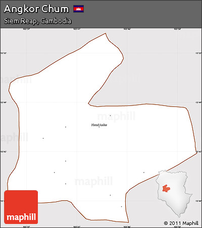 Classic Style Simple Map of Angkor Chum, cropped outside