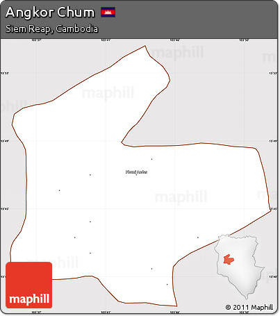 Classic Style Simple Map of Angkor Chum, cropped outside