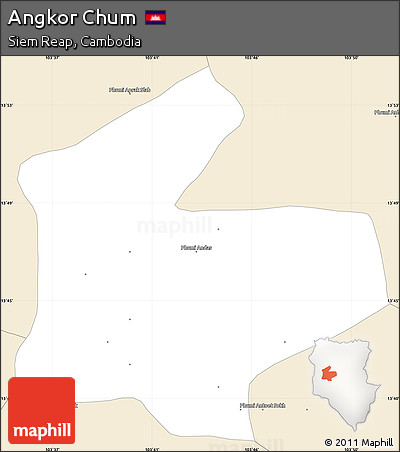 Classic Style Simple Map of Angkor Chum