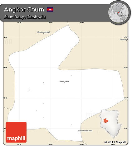 Classic Style Simple Map of Angkor Chum