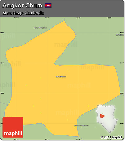 Savanna Style Simple Map of Angkor Chum