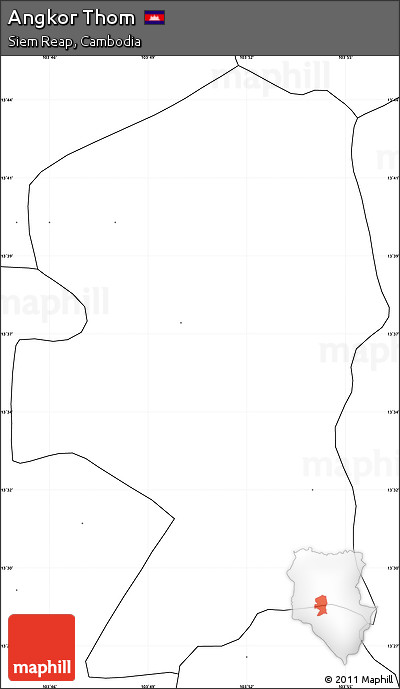 Blank Simple Map of Angkor Thom, no labels