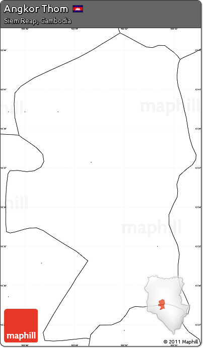 Blank Simple Map of Angkor Thom, no labels