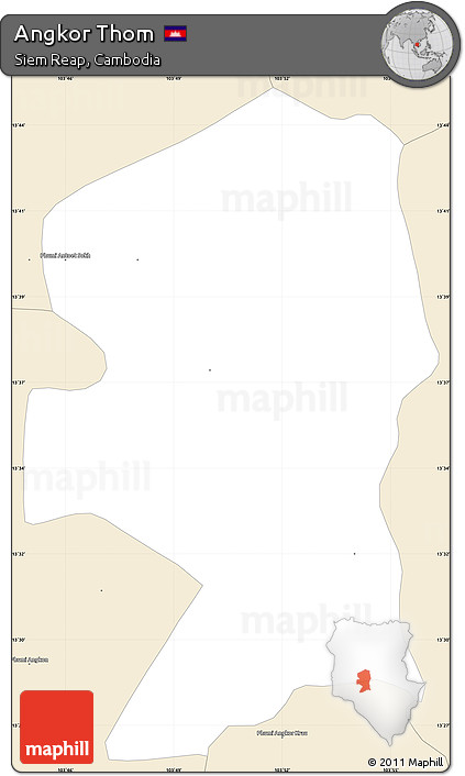 Classic Style Simple Map of Angkor Thom