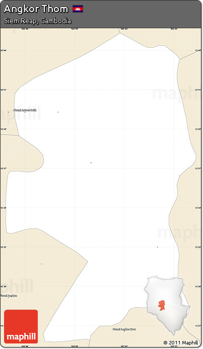 Classic Style Simple Map of Angkor Thom