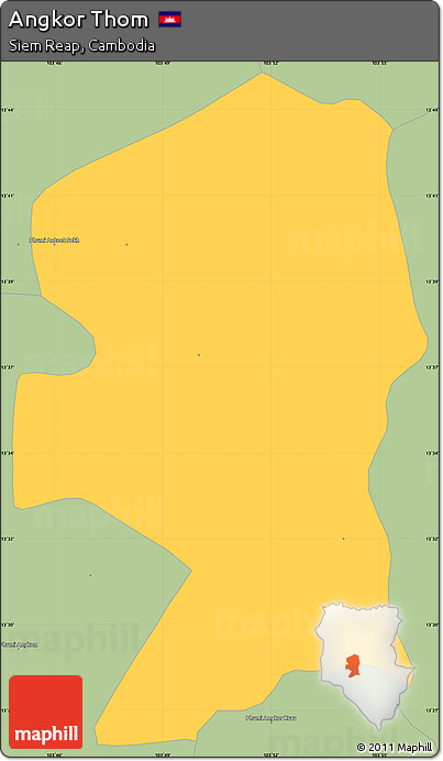 Savanna Style Simple Map of Angkor Thom