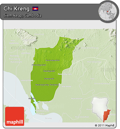 Physical 3D Map of Chi Kreng, lighten