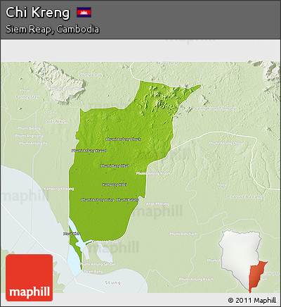 Physical 3D Map of Chi Kreng, lighten