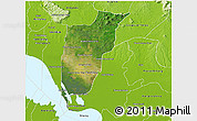Satellite 3D Map of Chi Kreng, physical outside
