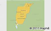 Savanna Style 3D Map of Chi Kreng, single color outside