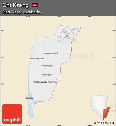 Classic Style Map of Chi Kreng, single color outside