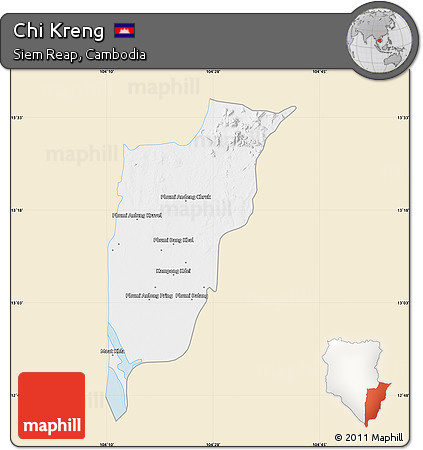 Classic Style Map of Chi Kreng, single color outside