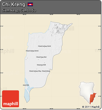 Classic Style Map of Chi Kreng, single color outside