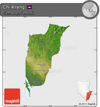 Satellite Map of Chi Kreng, single color outside