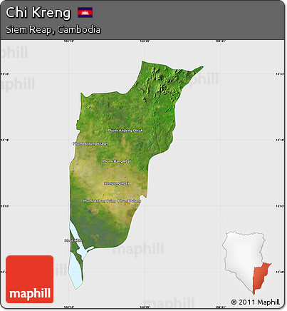 Satellite Map of Chi Kreng, single color outside