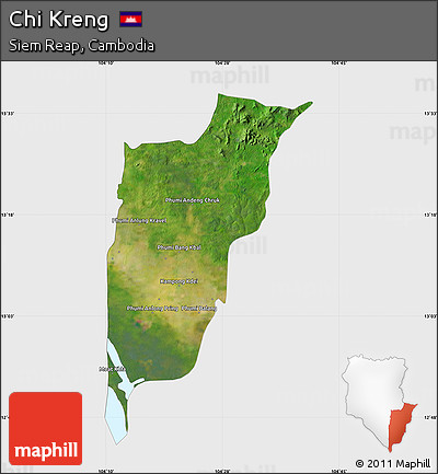 Satellite Map of Chi Kreng, single color outside
