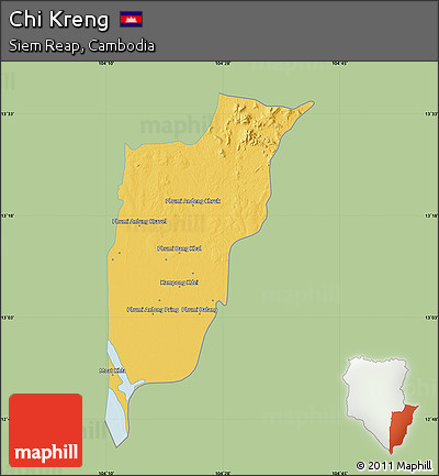 Savanna Style Map of Chi Kreng, single color outside