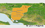 Political Panoramic Map of Chi Kreng, satellite outside