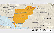 Political Panoramic Map of Chi Kreng, shaded relief outside