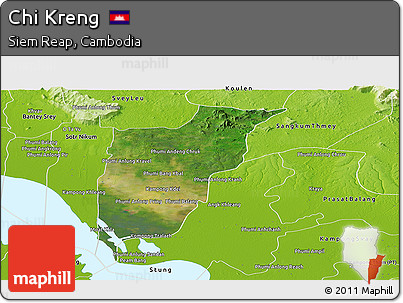 Satellite Panoramic Map of Chi Kreng, physical outside