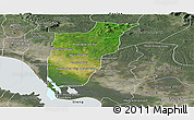 Satellite Panoramic Map of Chi Kreng, semi-desaturated