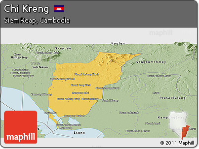 Savanna Style Panoramic Map of Chi Kreng