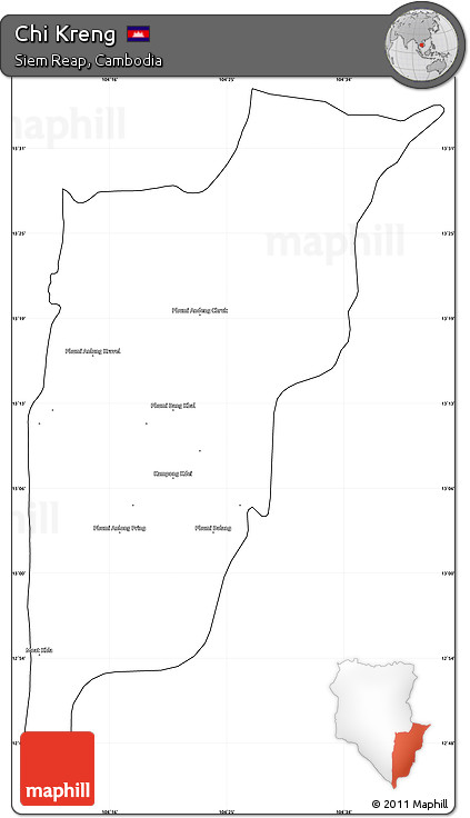 Blank Simple Map of Chi Kreng, cropped outside