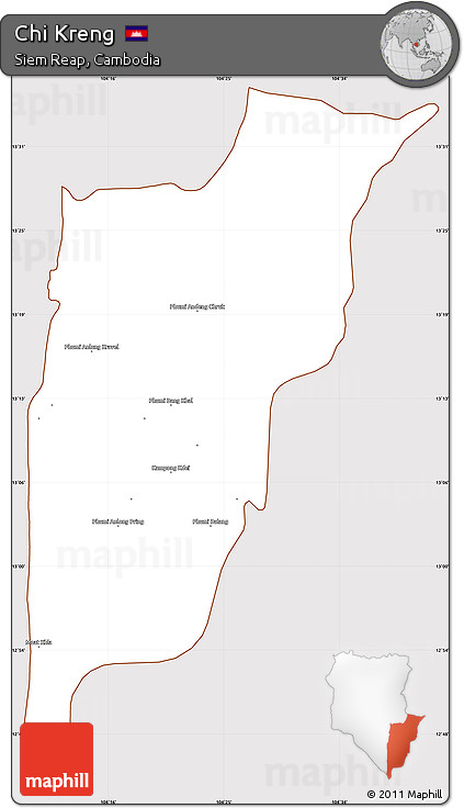 Classic Style Simple Map of Chi Kreng, cropped outside