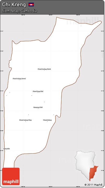Classic Style Simple Map of Chi Kreng, cropped outside