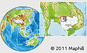 Physical Location Map of Kralanh, highlighted country, highlighted parent region